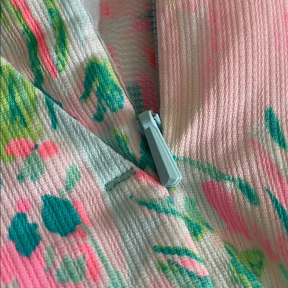 Lilly Pulitzer Adie Shorts in On Parade print Seasalt Blue colourway Side zip 12 - Picture 7 of 15